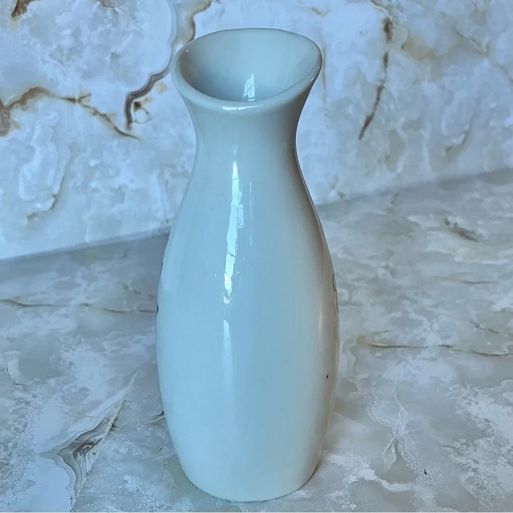 VTG ceramic cruet white/yellow daisies‎ Cl Japan sake/sauce serving pitcher